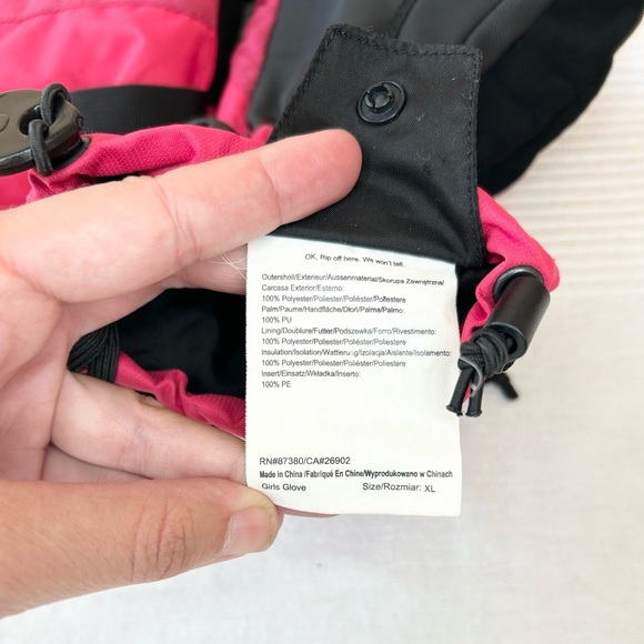 BURTON Dry Ride Gloves Snowboard Ski in Pink Youth Kids Girls X-Large - Picture 8 of 13